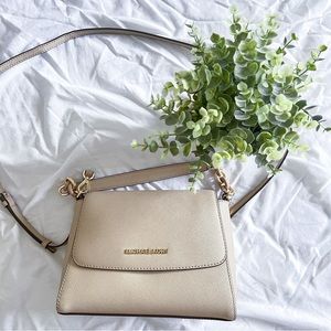 MICHAEL MICHAEL KORS Beige Small Flap Shoulder Bag